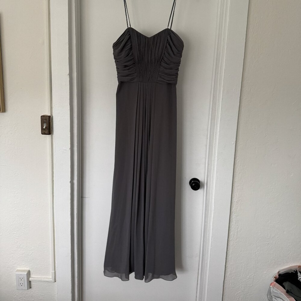 WTOO by Watters & Watters - Floor Length Gown - Size 8 - Grey